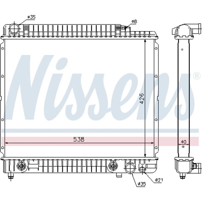 Radiator, motorkoeling NISSENS 62724A
