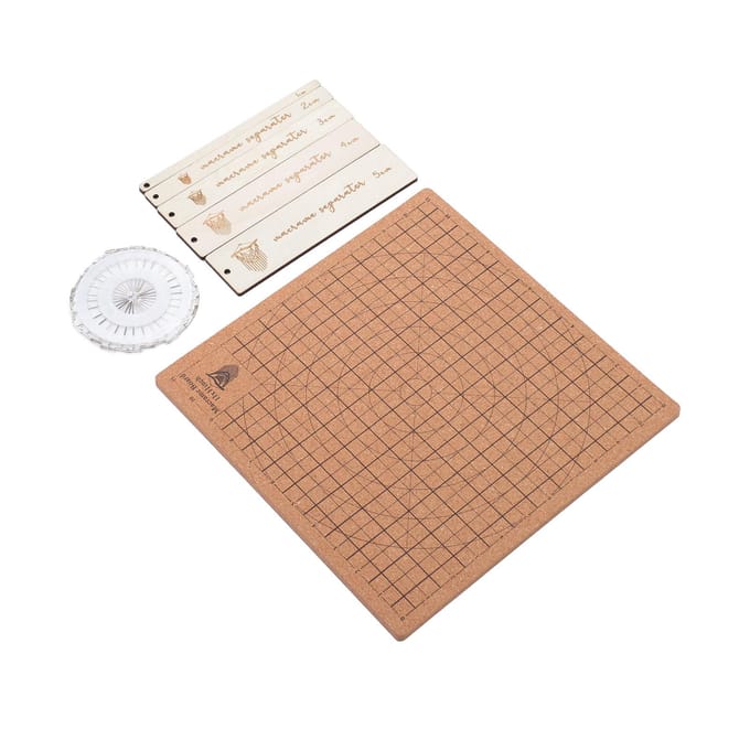 Planche Macramé 11.8x11.8 pouces Grilles Réutilisables Double Face Planche de Tressage Macramé avec 30 Épingles en T white