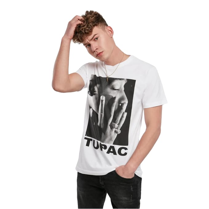 Mister Tee Tupac - Tupac Profile Heren Tshirt - 3XL - Wit