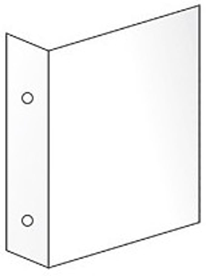 Bord (haaks) blanco aluminium 230 x 250 mm Aluminium