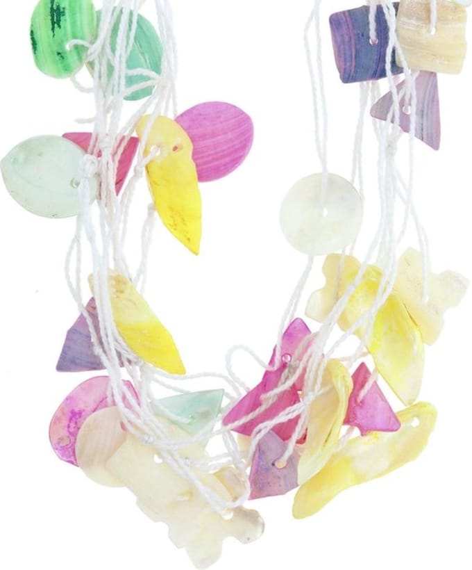 Behave - Zomerse Ketting - Gekleurde Schelpen Hangers - 39 cm