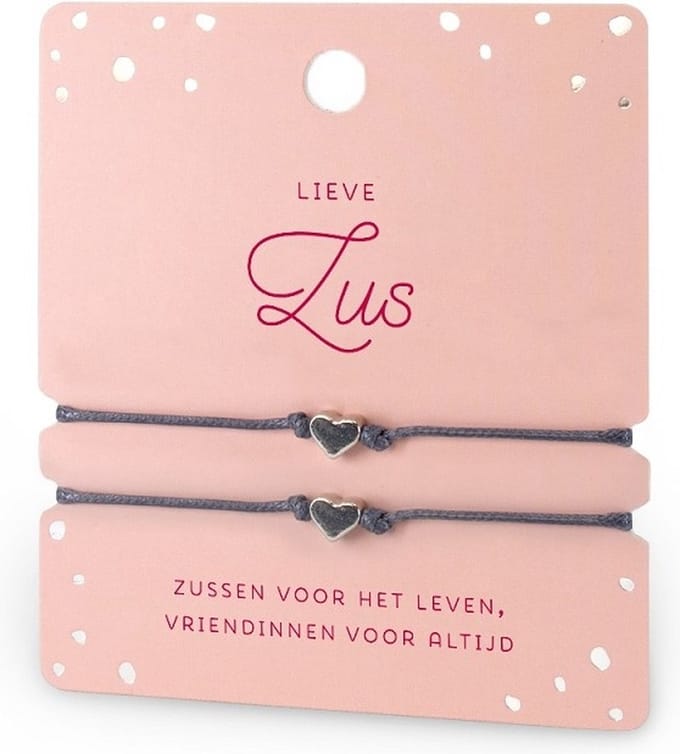 Armbandjes - hart dubbel - lieve zus