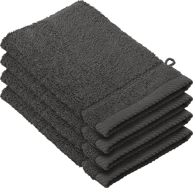De Witte Lietaer Washandjes Stéphanie Ebony 15 x 21 cm - 4 stuks - Katoen