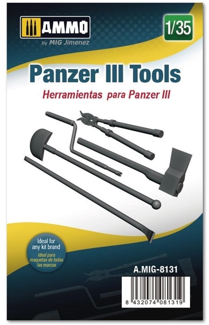 AMMO by Mig Jimenez Modelbouwpakket - AMMO MIG 8131 Panzer III Tools Resin onderdeel - 1:35 - Modelbouw