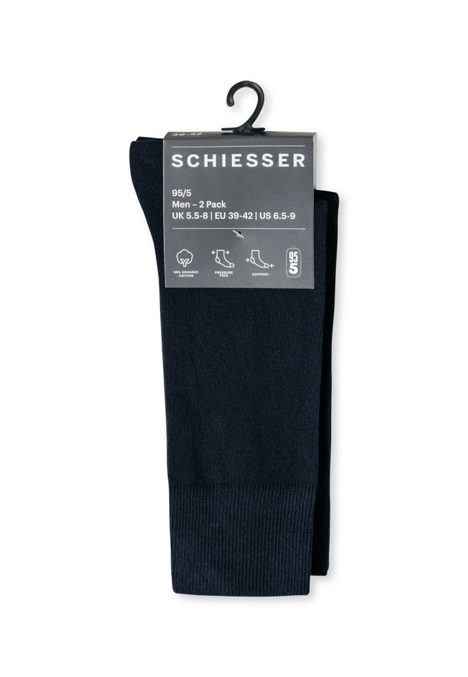 Herensokken, set van 2, nachtblauw - 95/5 43/46