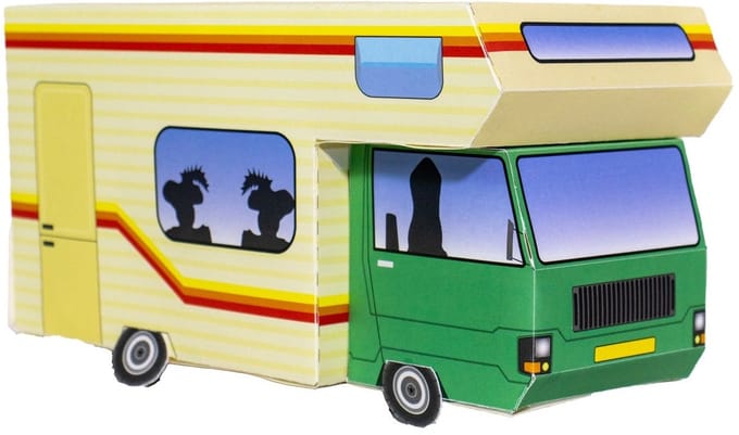 Papieren camper surprise - 26 x 12 x 14 cm - Kartent