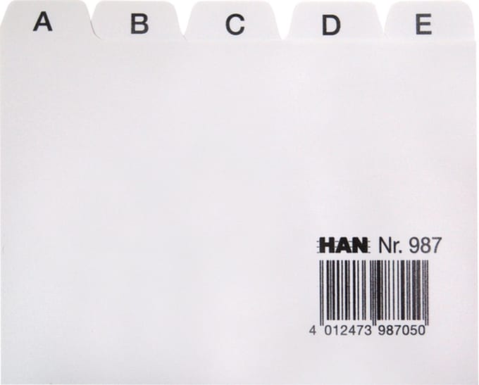 Tab-Karte Han-Alphabet A7 HA-987 hellgrau