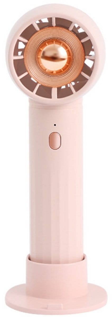 longziming -Handventilator – Tafelventilator – Compacte ventilator – 3 traploze snelheidsstanden – Lithiumbatterij – Extreem stil – 1 stuk – Roze