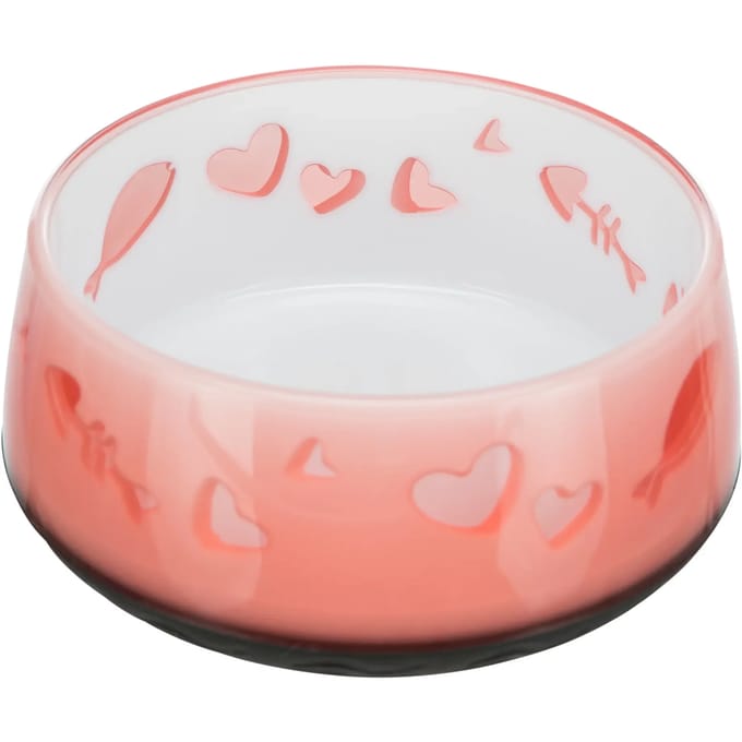 Kattenbakjes met hartvismotief, kunststof / ring caout Trixie