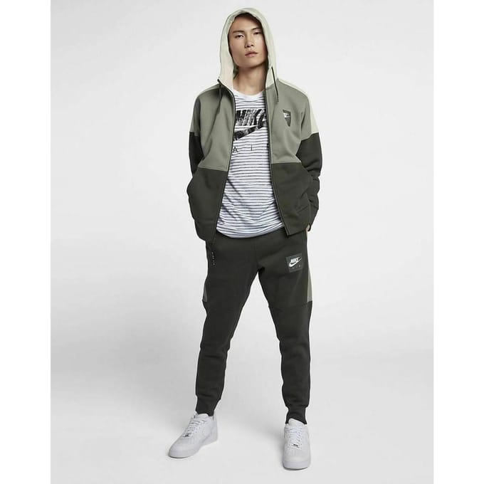 Nike Air Trainingspak met rits voor heren Olijfgroen
