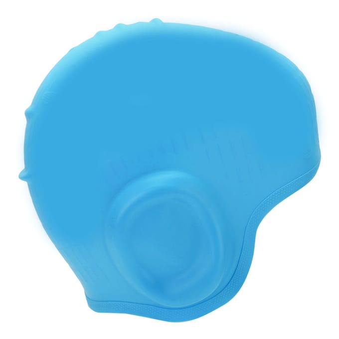 Waterdichte Siliconen Zwemmuts met Oorbescherming 3D Sterke Elasticiteit Lang Haar Zwemmuts blue