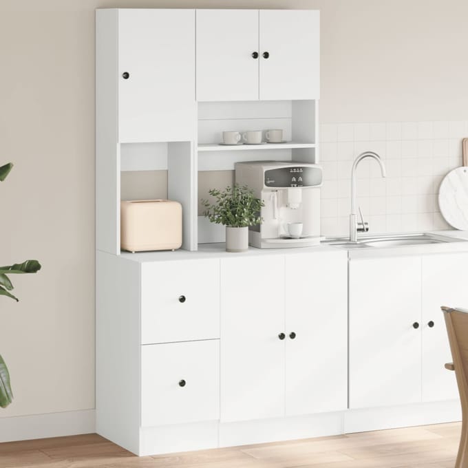 vidaXL - Keukenkast - 95x50x180 - cm - bewerkt - hout - wit