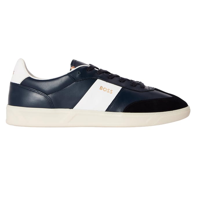 Boss Brandon leren sneakers voor heren (Marine)