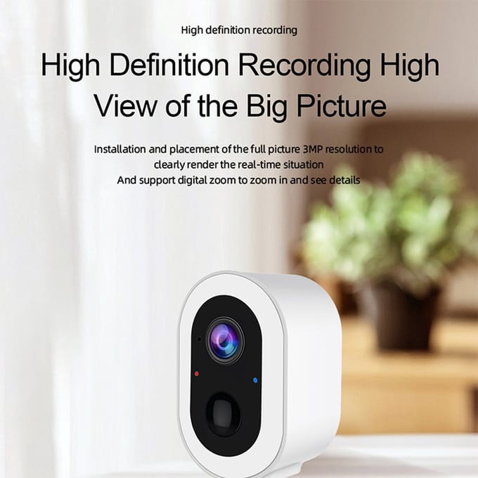 Beveiligingscamera buiten | Wifi | Accu 9000 Mah | Bewegingsdetectie | Spotlight | IP65 | Wit