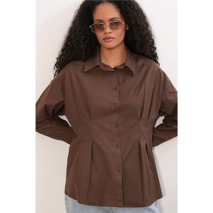 Fitted Poplin Overhemd Met Knoopsluiting