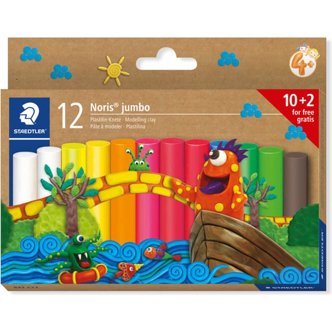 Boetseerklei Staedtler Noris jumbo set à 12 kleuren