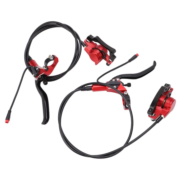 Fiets Schijfremset Gevoelig Voor Achter Stroomonderbreking Hydraulische Remkit voor Elektrische Scooter Rood black