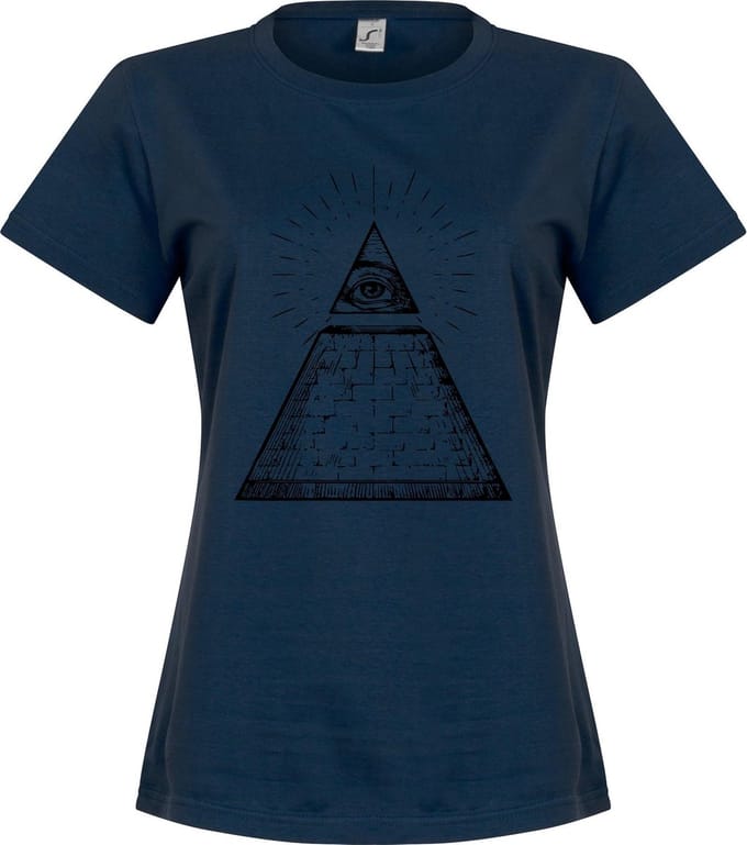 All Seeing Eye Dames T-Shirt - Navy - L