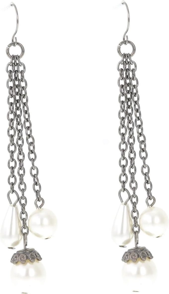 Behave Oorbellen hangers parel 9 cm