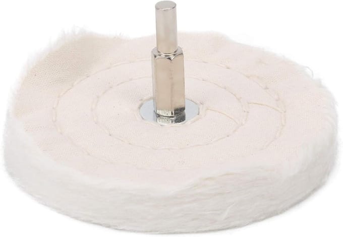 Polijstschijf - Metaal polijsten - Sieraden afwerken - Katoenen spiegeloppervlak - 100mm - Wit