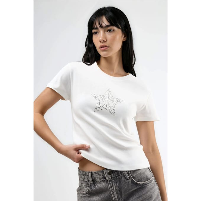 Steen Gemeleerde Crew Neck T-Shirt