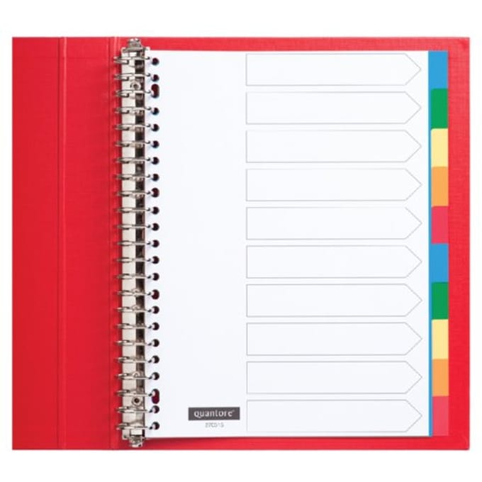 Tabbladen Quantore 23-gaats 10-delig assorti tabs PP