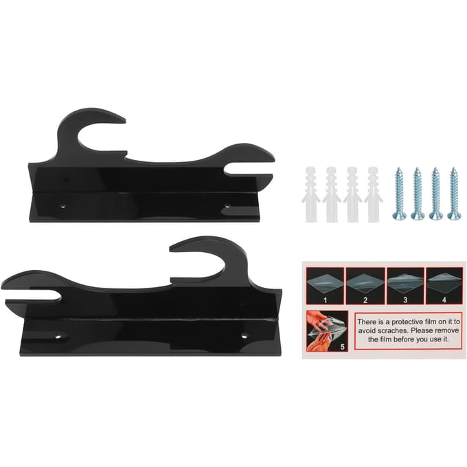 Lot de 2 supports muraux pour couteaux de samouraï, support pour épée de samouraï, présentoir mural pour épée, noir noir