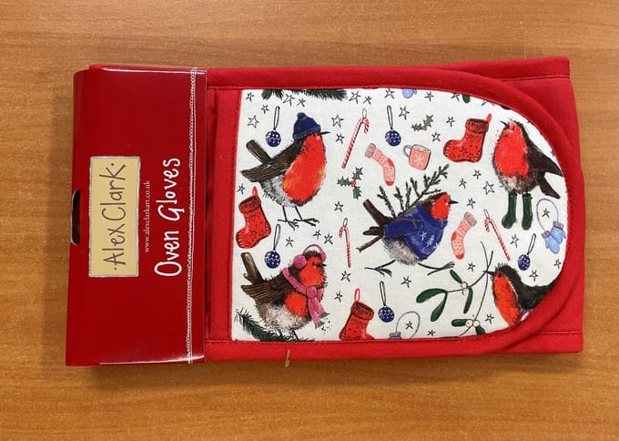 Alex Clark Pannenlap Christmas Festive Robins ~ Roodborstjes winter/kerst