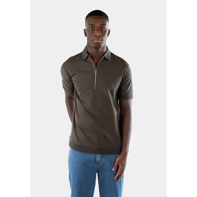 Ciszere 20079-027 clay jersey half zip forest green