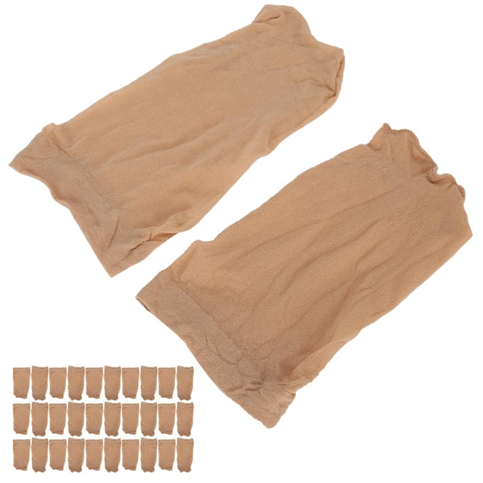 30 pièces Professionnel Bonnet de Perruque Stocking Extensible Élastique Lavable Portable Filet à Cheveux Set Couleur Chair beige