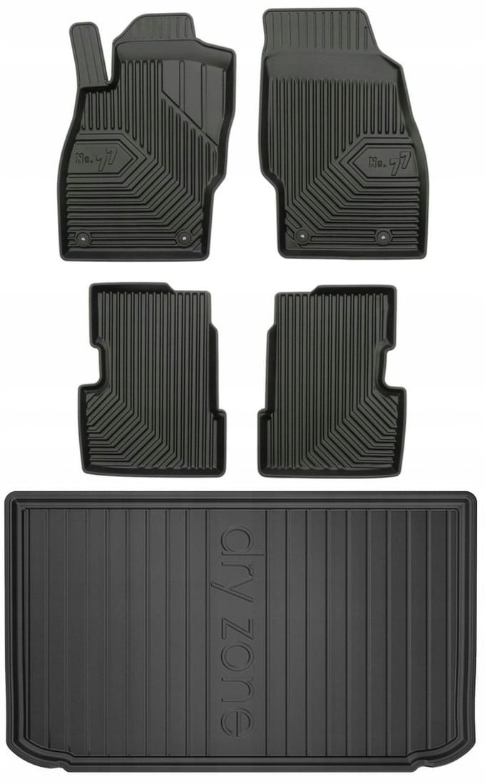 FROGUM PROLINE – Rubber vloermatten & kofferbakmat set – Perfecte pasvorm – Geurloos TPE – Opel Corsa E 2014-2019