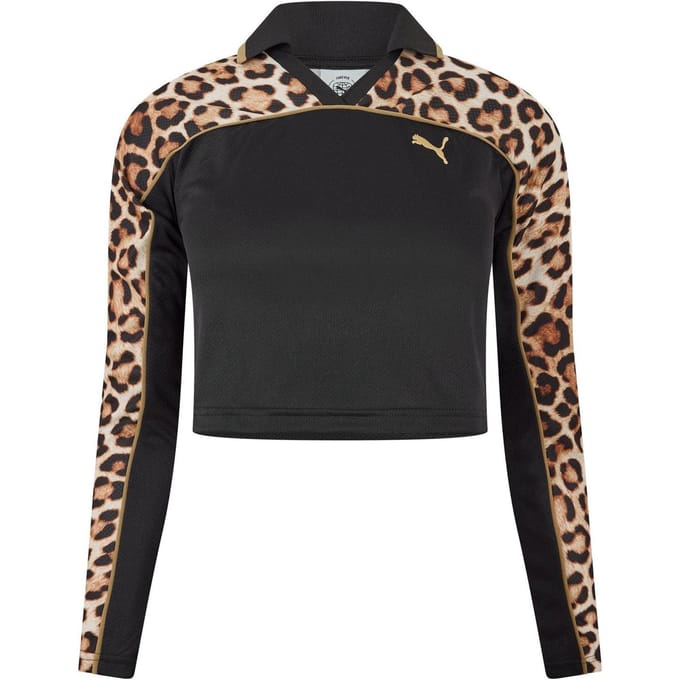 Puma Dames/dames T-shirt met luipaardprint (Poema Zwart)