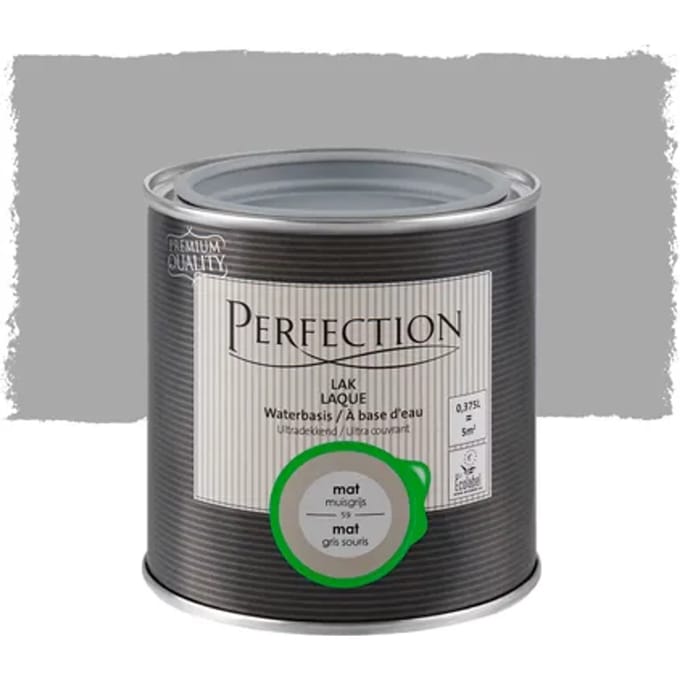 Perfection Houtlak Lak - Mat - Muisgrijs - 375ml