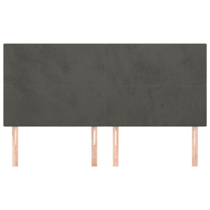 vidaXL - Hoofdbord - donkergrijs - 200x5x118/128 - cm - Fluweel