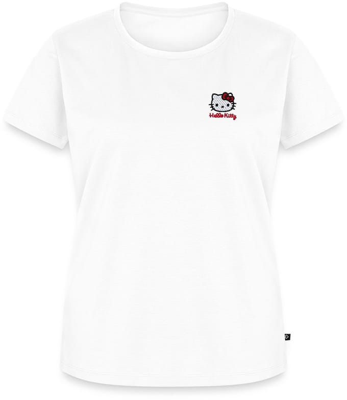 Hello Kitty Geborduurd Portret Premium T Shirt Dames