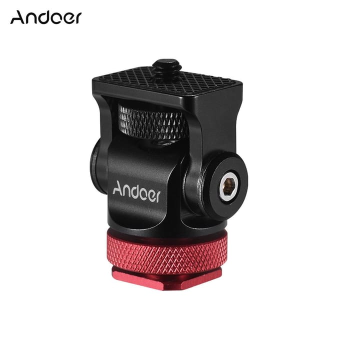 180 Graden Roterende Mini Balhoofd Balhoofd Mount Adapter 1/4 Inch Schroef met Sleutel voor DSLR Camera Microfoon rood