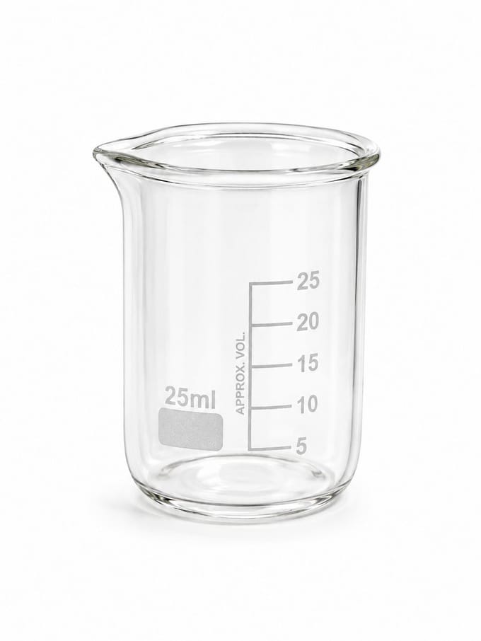 Bekerglas 25 ml Laag model hittebestendig borosilikaatglas