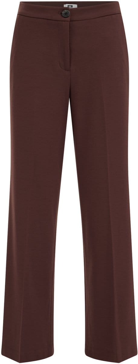 WE Fashion Dames petite wide leg pantalon met stretch