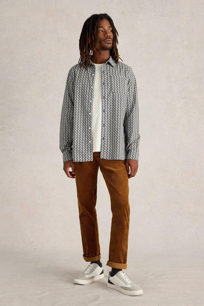 White Stuff Fish Printed Shirt Navy Multi Taglia: S | Camicie Casual Outlet | Uomo | Blu