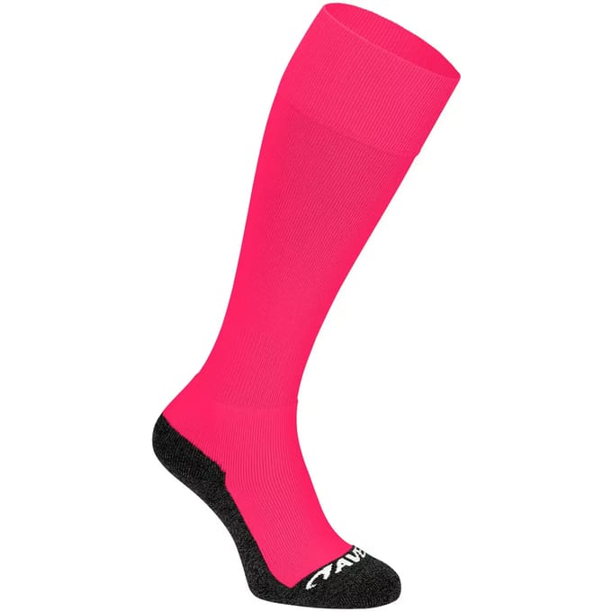Avento Voetbalsokken - Comfort - Lang - Fluorroze/Grijs - Maat 30/35