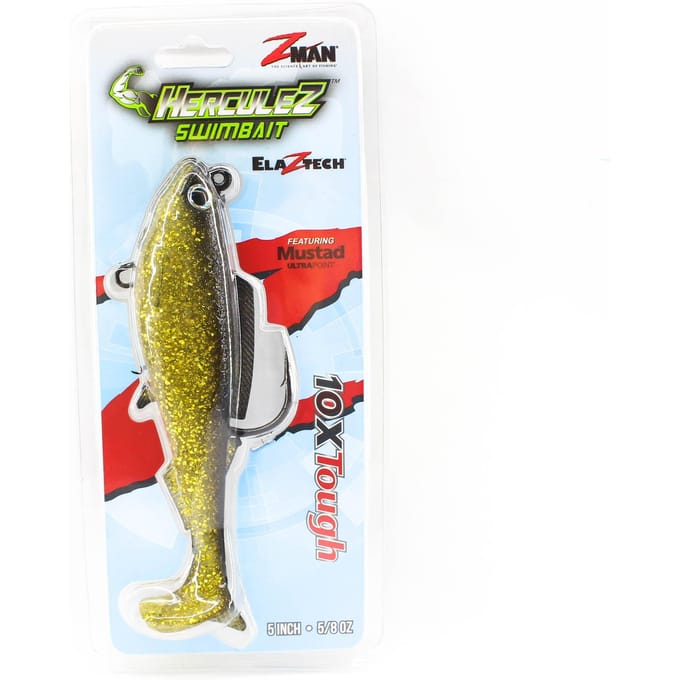 Zman Soft Lure Herculez Swimbait 5 Inch Gold Rush (5193) white