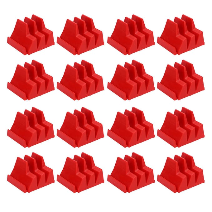 16 Pièces Support de Clé à 3 Fentes ABS Support Modulaire pour Clés Rangement d'Outils pour 48 Clés red