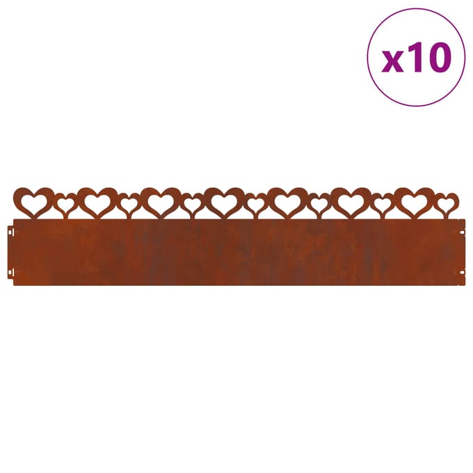 vidaXL - Gazonranden - 10 - st - 103 - x - 0,05 - x - 22 - cm - weervast - staal