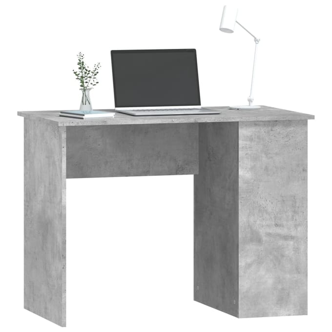 vidaXL - Bureau - 100x55x75 - cm - bewerkt - hout - betongrijs