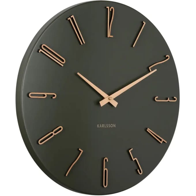 Karlsson Wandklok Esmerado - Groen - 40x40x40cm - Wandklok Modern