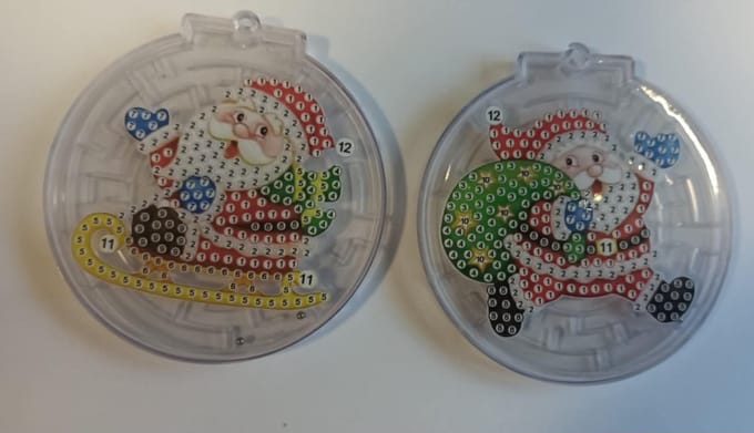 diamond painting - kerstboomversiering - sleutelhanger - doolhof/labyrinth maze game ( 2 stuks ) 316