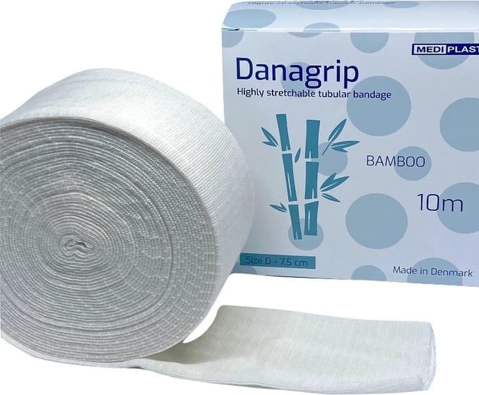 Danagrip Compressief Bamboe Buisverband voor benen 7,5cm x 10m