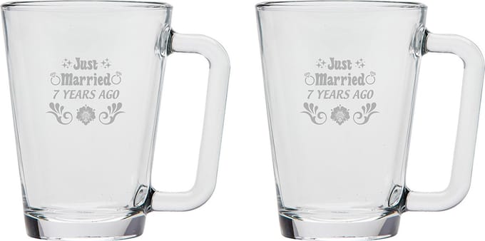 Gegraveerde set theeglazen 26cl Just Married 7 years ago