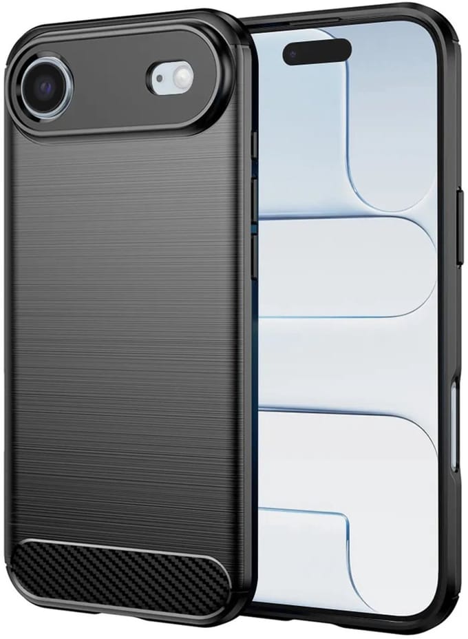 Hoesje geschikt voor Apple iPhone Air - Techsuit Carbon Silicone Back Cover - Zwart