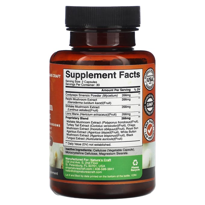 Nature'S Craft, Paddenstoelencomplex, 60 Capsules